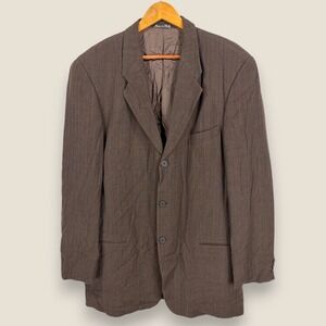 Giorgio Armani Collezioni Sport Coat Blazer Men Size 41L Brown Virgin Wool 3 Btn